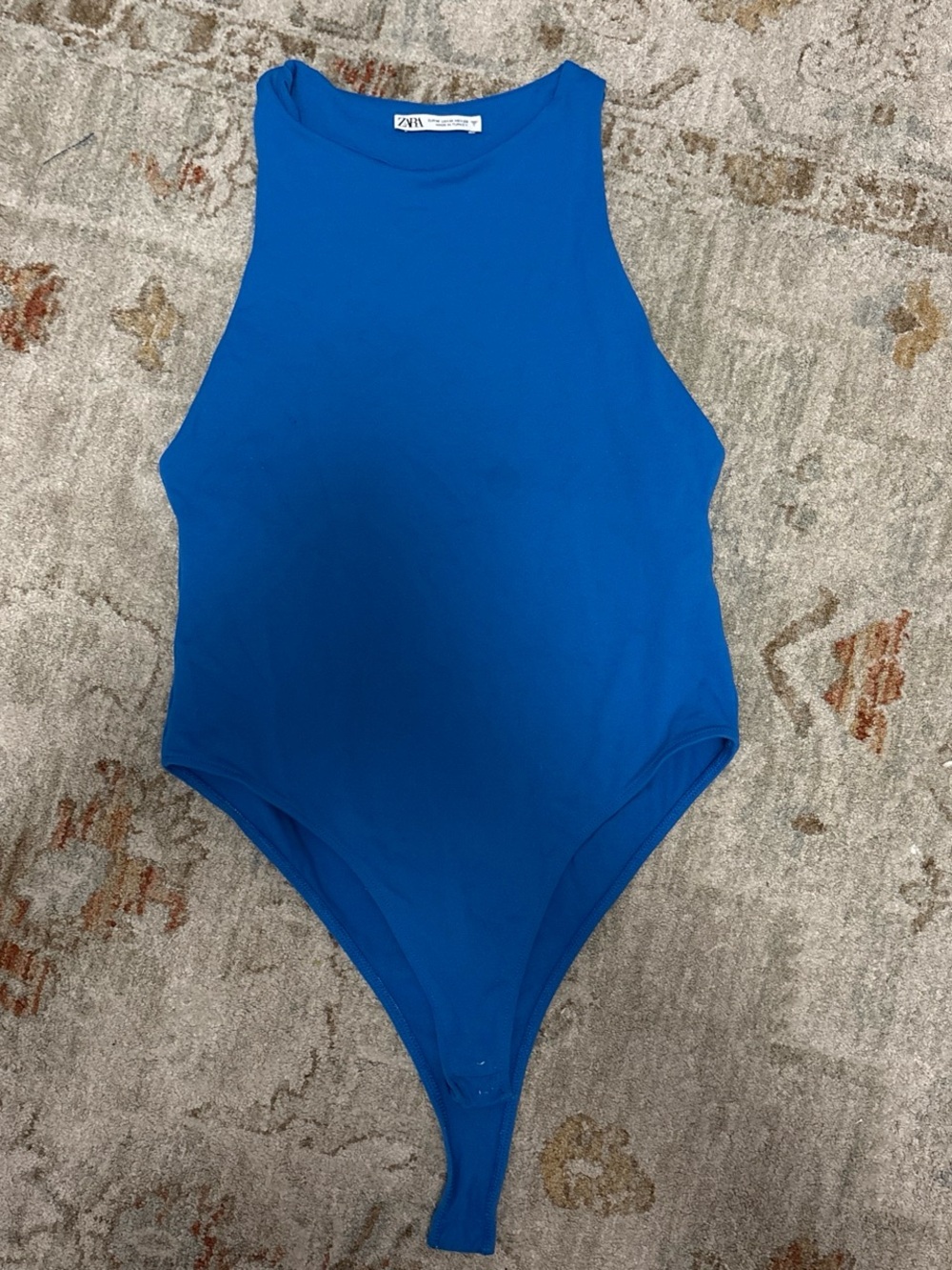 Zara Bright Blue High Neck Bodysuit